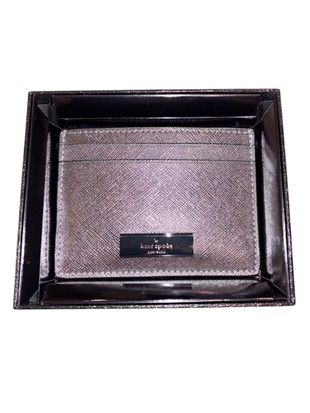 Metallic Card Holder with Logo Plate